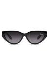 Quay Narrow Down 57mm Cat Eye Sunglasses