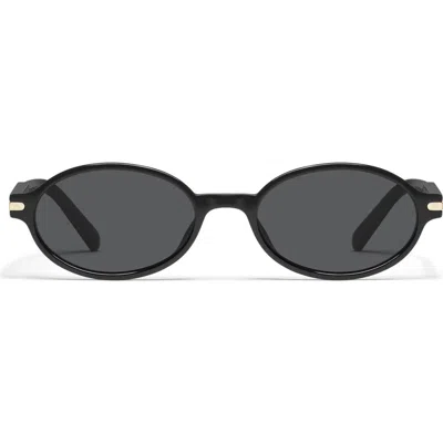 Quay Nevermind 54mm Round Sunglasses In Black