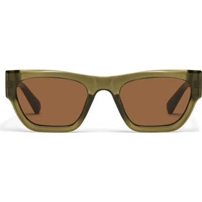 Quay Nice Try 54mm Square Sunglasses In Olive/brown