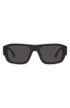 Quay Night Cap 40mm Polarized Shield Sunglasses In Matte Black Polarized