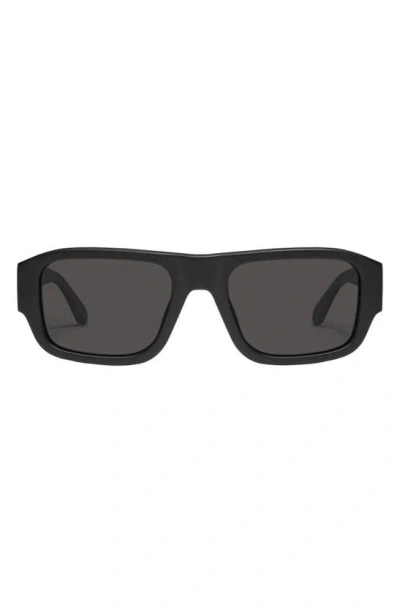 Quay Night Cap 40mm Polarized Shield Sunglasses In Matte Black Polarized