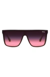 Quay Night Fall 52mm Gradient Flat Top Sunglasses In Black/ Multi
