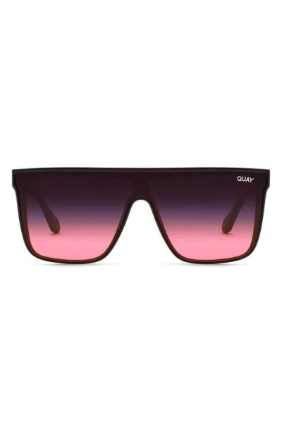 Quay Night Fall 52mm Gradient Flat Top Sunglasses In Black/ Multi