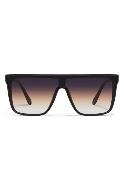 Quay Night Fall 52mm Gradient Flat Top Sunglasses In Black/dusk Poppy