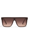 Quay Night Fall 52mm Gradient Flat Top Sunglasses In Espresso/brown Fawn