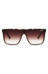 Quay Night Fall 52mm Gradient Flat Top Sunglasses In Tort Fade/brown Fade Lens