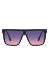 Quay Nightfall Medium 138mm Shield Sunglasses In Black
