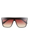 Quay Nightfall Medium 138mm Shield Sunglasses In Brown