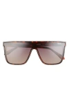 Quay Nightfall Medium 138mm Shield Sunglasses In Brown
