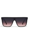 Quay Nightfall Medium 138mm Shield Sunglasses In Black
