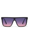 Quay Nightfall Medium 138mm Shield Sunglasses In Black