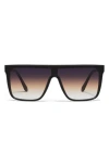 Quay Nightfall Medium 138mm Shield Sunglasses In Black