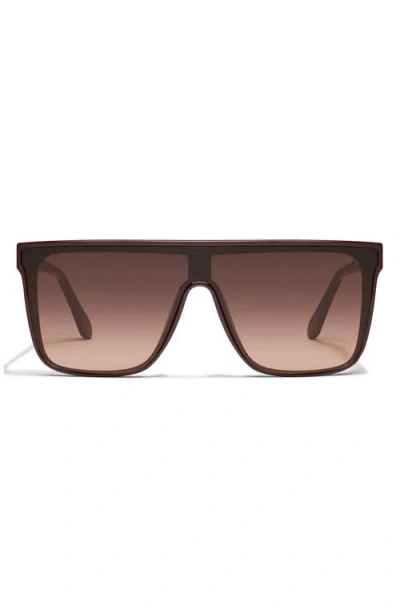 Quay Nightfall Medium 138mm Shield Sunglasses In Brown