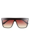 Quay Nightfall Medium 138mm Shield Sunglasses In Brown
