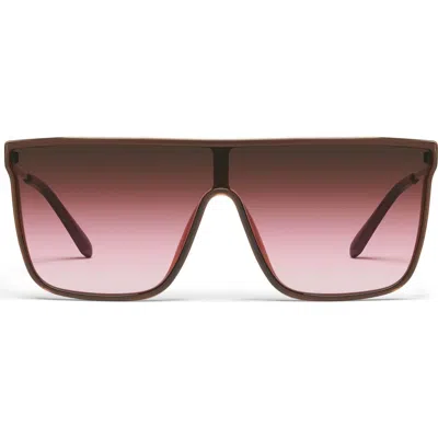 Quay Nightfall Remixed 138mm Shield Sunglasses In Brown