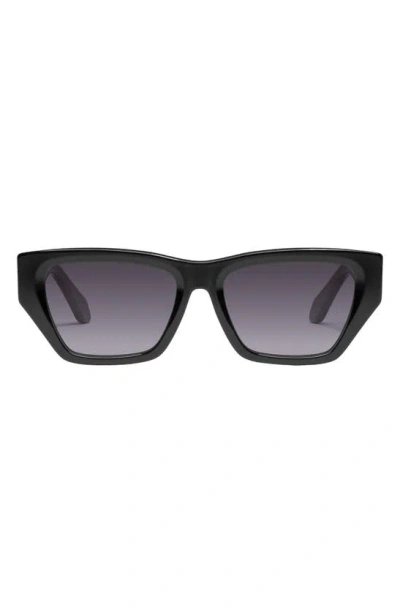 Quay No Apologies 40mm Gradient Square Sunglasses In Black / Smoke