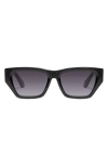 Quay Australia No Apologies 40mm Gradient Square Sunglasses In Black/smoke