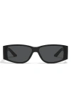 Quay Not My Fault 41mm Rectangular Sunglasses In Black