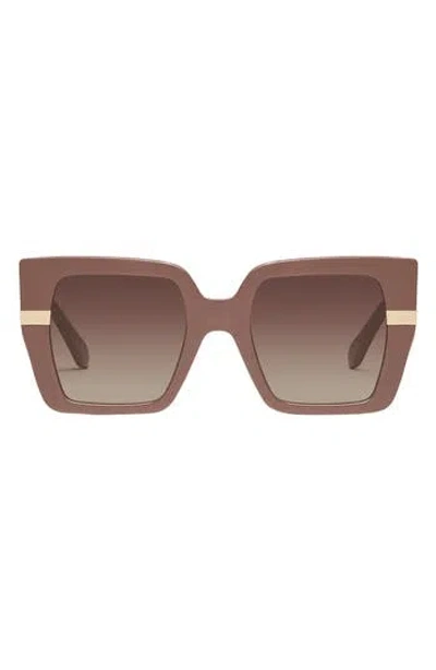Quay Notorious 53mm Square Sunglasses In Doe/brown