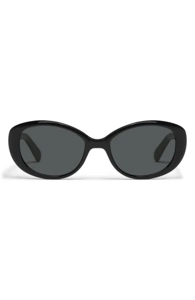 Quay On Brand 55mm Round Sunglasses In Black