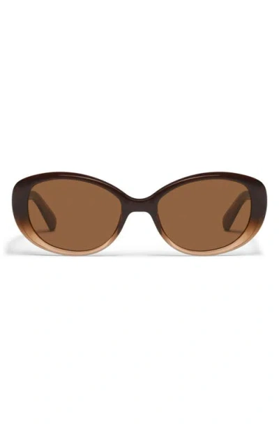 Quay On Brand 55mm Round Sunglasses In Brown