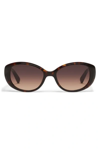 Quay On Brand 55mm Round Sunglasses In Brown