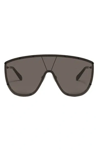 Quay On Set 70mm Oversize Shield Sunglasses In Black