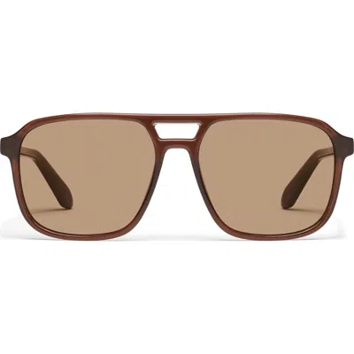 Quay On The Fly 57mm Aviator Sunglasses In Brown