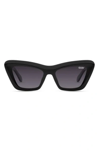 Quay On The Radio 50mm Polarized Cat Eye Sunglasses In Black