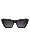 Quay On The Radio 50mm Polarized Cat Eye Sunglasses In Black