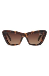 Quay On The Radio 50mm Polarized Cat Eye Sunglasses In Tortoise/brown