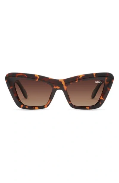 Quay On The Radio 50mm Polarized Cat Eye Sunglasses In Tortoise/brown