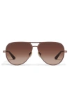 Quay Open Tab 63mm Gradient Aviator Sunglasses In Brown