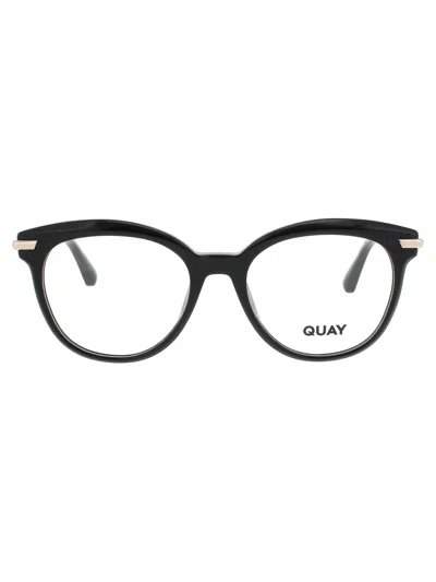 Quay Pencil Me In Rx Eyeglasses In Blk - Shiny Black / Gold - Demo