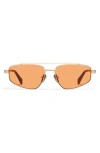 Quay Pit Stop 56mm Aviator Sunglasses In Gold