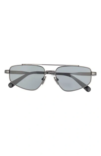 Quay Pit Stop 56mm Aviator Sunglasses In Gray