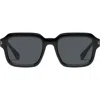 Quay Playback 42mm Square Sunglasses In Black/smoke