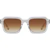 Quay Playback 42mm Square Sunglasses In Clear/sepia