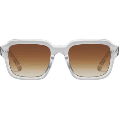 Quay Playback 42mm Square Sunglasses In Clear/sepia