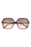 Quay Press Tour 60mm Gradient Square Sunglasses In Brown