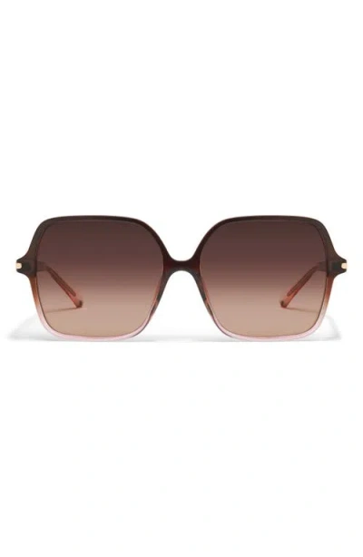 Quay Press Tour 60mm Gradient Square Sunglasses In Brown
