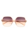Quay Press Tour 60mm Gradient Square Sunglasses In Gold