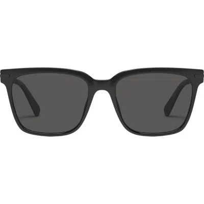 Quay Recap 56mm Polarized Square Sunglasses In Black