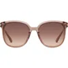 Quay Rent Free 55mm Round Sunglasses In Brown
