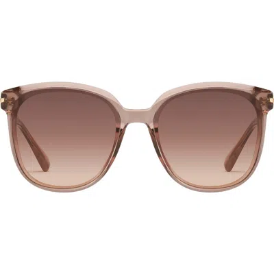 Quay Rent Free 55mm Round Sunglasses In Doe/brown Fawn