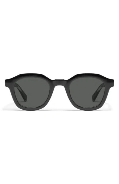 Quay Roll Film 47mm Small Polarized Square Sunglasses In Black
