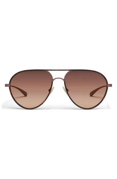 Quay Say Less 59mm Aviator Sunglasses In Neutral