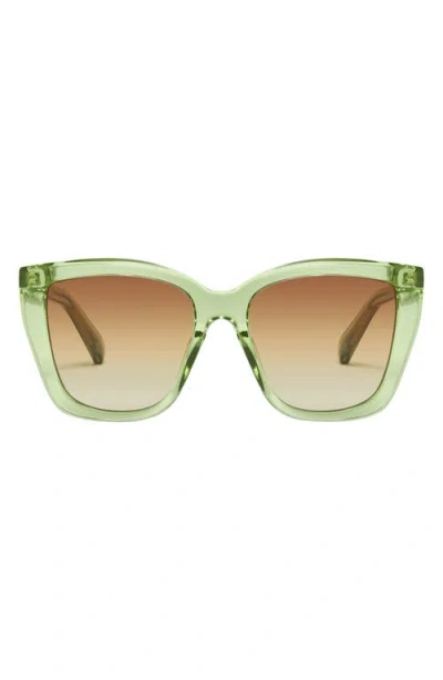 Quay See Ya 56mm Gradient Square Sunglasses In Green