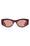 Quay So What 53mm Round Sunglasses In Pinot/light Pinot