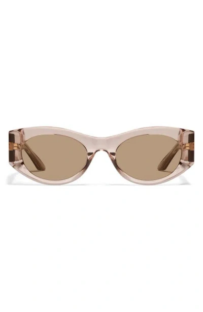 Quay So What 53mm Round Sunglasses In Doe/tan